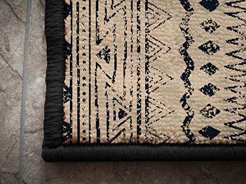 Deerlux Boho Living Room Area Rug With Nonslip Backing, Bohemian Tribal Print Pattern, 2.5 X 6.5 Ft Runner #TOP4