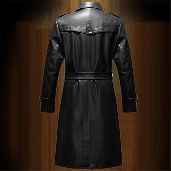 Vogrtcc Mens Leather Jacket Coats Plus Leather Trench Coat