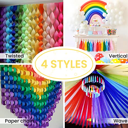 Partywoo Crepe Paper Streamers 8 Rolls 656Ft, Pack Of Rainbow Color Party Streamers For Party Decorations, Birthday Decorations, Wedding Decorations (1.8 Inch X 82 Ft/Roll) #TOP5