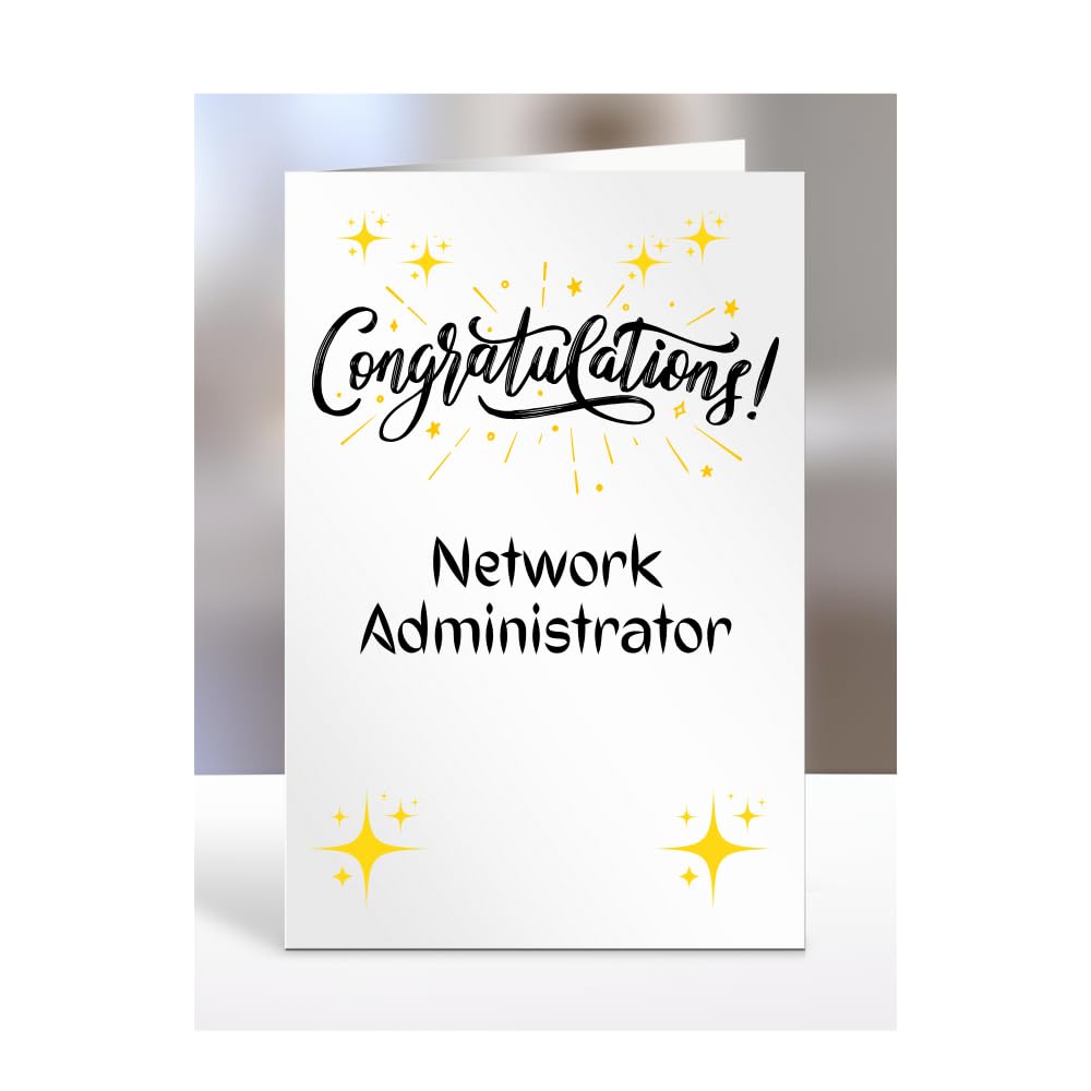 Congratulations Network Administrator card, gifts for men, women, colleagues, boss, manager, son, daughter, grandson, presents for christmas, A5-243b_252