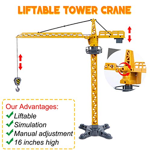 Construction Race Track Set for Kids, 240PCS Flexible Car Race Track with 2 LED Trucks, Race Track Playset with Liftable Tower Crane, Best Construction Toy Gift for 3 4 5 6 Year Old Boys and Girls - Thumbnail 5