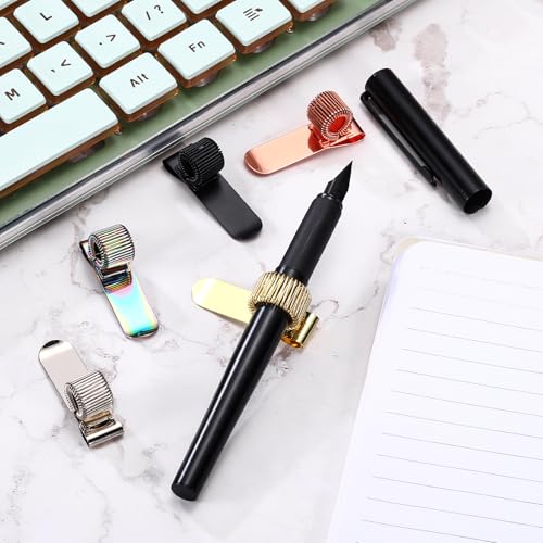 Porte-stylo réglable en métal doré PATIKIL pour carnet et bloc-notes