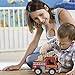 Wooden Wheels Natural Beechwood Chunky Cars and Vehicles Imagination Generation | For Children +12 Months | Red Firetruck