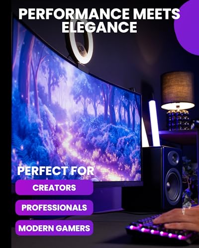 Image of Arozzi Curved Gaming Monitor Nova 34 inch VA 165Hz - Computer Monitor Ultrawide QHD 1440p - Adaptive Sync, HDR10 & Flicker Free Display - 90% sRGB Color Accuracy - PC & Console Ready - Purple