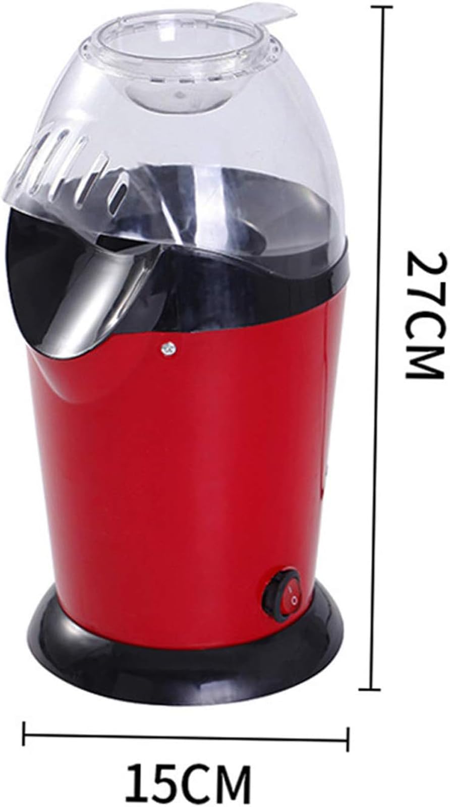 CUSMA Macchina per Popcorn Ad Aria Calda, Macchina per Popcorn Elettrica Senza Olio da 1200 W con Misurino da 60 G E Coperchio Superiore, per Casa, Carnevale E Feste