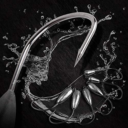 Tube Jig Heads Tube Bait Jig Hooks For Bass Fishing Unpainted Tube Bait Hooks Freshwater Saltwater Fishing Hooks Tube Jigs 1/8Oz 1/4Oz 3/8Oz #TOP3