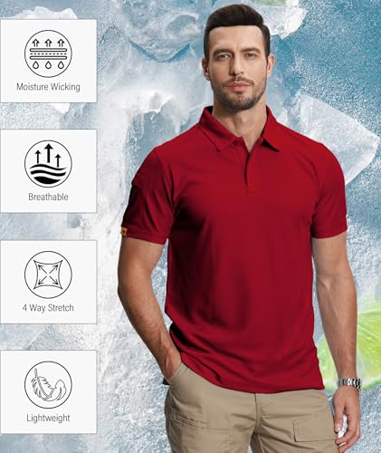 Image of ZITY 5 Pack Mens Polo Shirt Short Sleeve Sports Golf Tennis T-Shirt Moisture-Wicking Summer Shirts