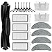 Odashen Lot de 17 pièces de rechange pour aspirateur Xiaomi Roidmi Eve Plus, 1 brosse à rouleau, 2 sacs à poussière, 4 filtres, 4 chiffons à serpillière, 6 brosses latérales