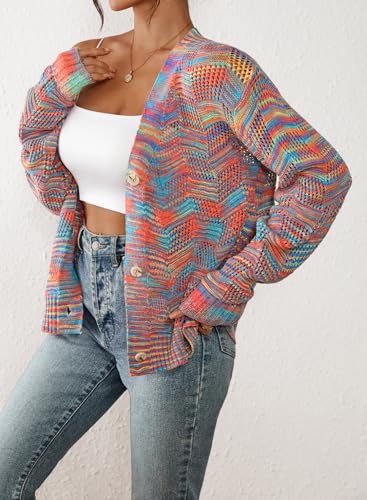 Sovoyontee Cardigan Sweaters for Women 2025 Open Front Long Sleeve Button Down Fall Knit Lightweight Sweater2