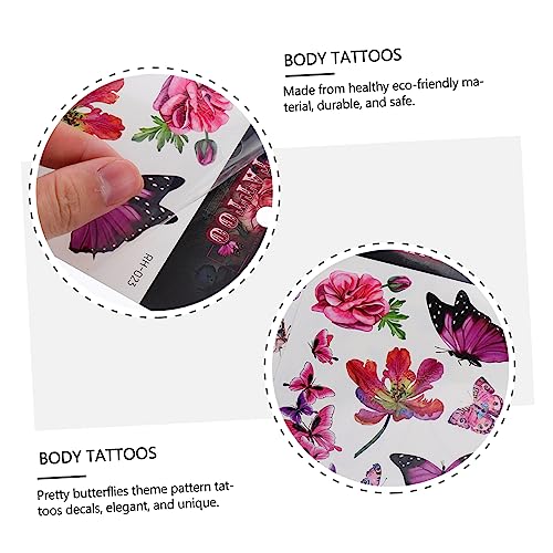 minkissy 24 Folhas Adesivos De Tatuagem De Borboleta 3D Tatuagens De Borboleta Tatuajes Temporais Ad