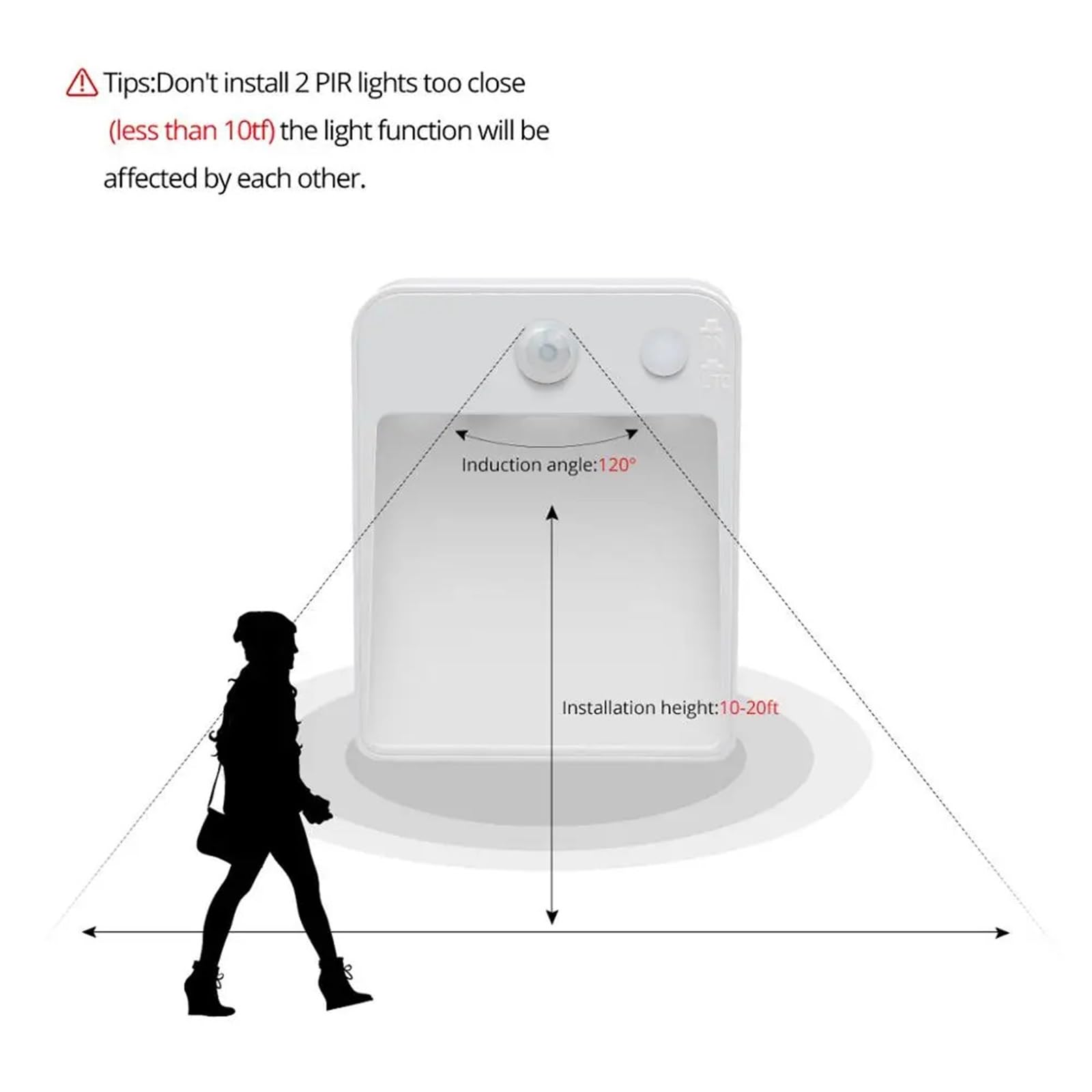 Luz Nocturna LED Detector inalámbrico Lámpara de Pared con alimentación por batería AA Noche Sensor Movimiento PIR Encendido/Apagado automático Iluminación escaleras gabinetes