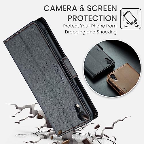 Rerzoiro for iPhone XR Case, Premium PU Leather Wallet Case Flip Cover with [RFID Blocking][Card Holder][Stand Function] Shockproof Protective for Apple iPhone XR, Black by Rerzoiro - Image 6