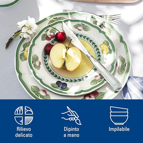 Villeroy & Boch French Garden Modern Fruits Set 4 Piatti Piani 26 Cm - Porcellana Premium
