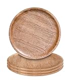 The Wooden Town Round Wood Plates 13 Inch Dinner Plates Natural Wooden Charger Plates For Centerpiece Easy Cleaning Lightweight Serving Plates For Dishes Snack Dessert Salad - Natural 4 Pack