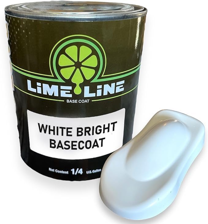 LiME LiNE Automotive Basecoats, 1k Urethane Base Coat Color (White Basecoat Quart)
