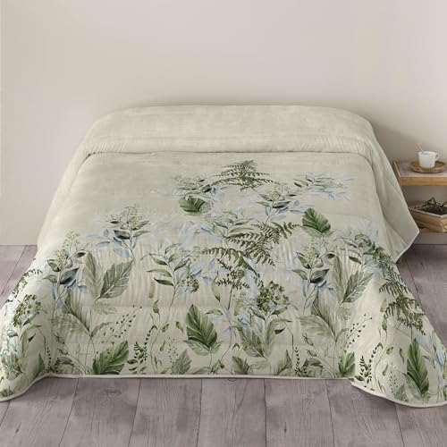 NATURALS Edredón Nórdico Estampado 300 Gramos - Cama 180-100% Microfibra, Tacto Suave, Gran Comodidad, Certificado OEKOTEX Standard 100 - Colección 2024/2025 (EUCALIPTO, 270x260 cm)