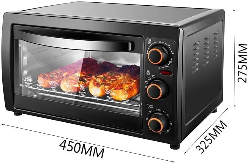 Mini 25L Electric Oven with Precision Temperature Control 0-230°C and 0-60min Timing 1300W Double-Layer Multi-Function Small Oven Black Commodity Code: LXJ-18 Aesthetic and l