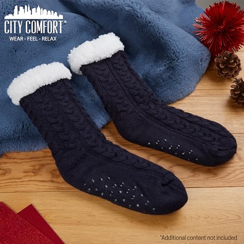 Cozy Slipper Socks for Women & Teenagers, Non Slip Sherpa Lined Warm Bed Socks - Gifts for Her2