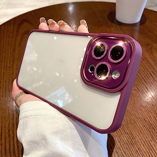 Coque transparente de luxe antichoc iPhone 12 Pro Max avec protecteur caméra métal pailleté