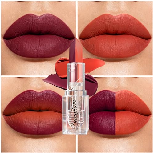 Image of Depuplum Burgundy Lipstick Matte Orange Lipstick Ombre Lipsticks