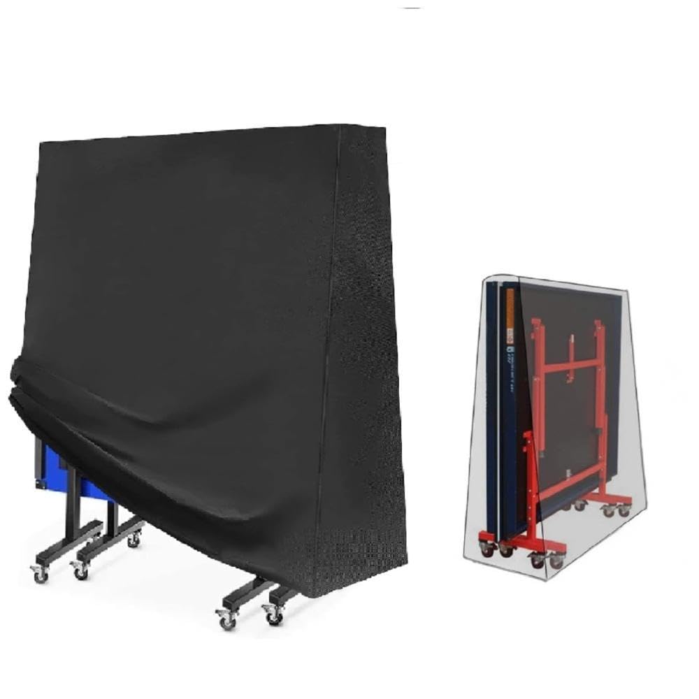 Trintion Table de Tennis de Table Housse Imperméable Couverture pourUltra résistante et Waterproof. Bâche Universelle pour Table de Ping Pong,Noir, 185 x 70 x 165 cm