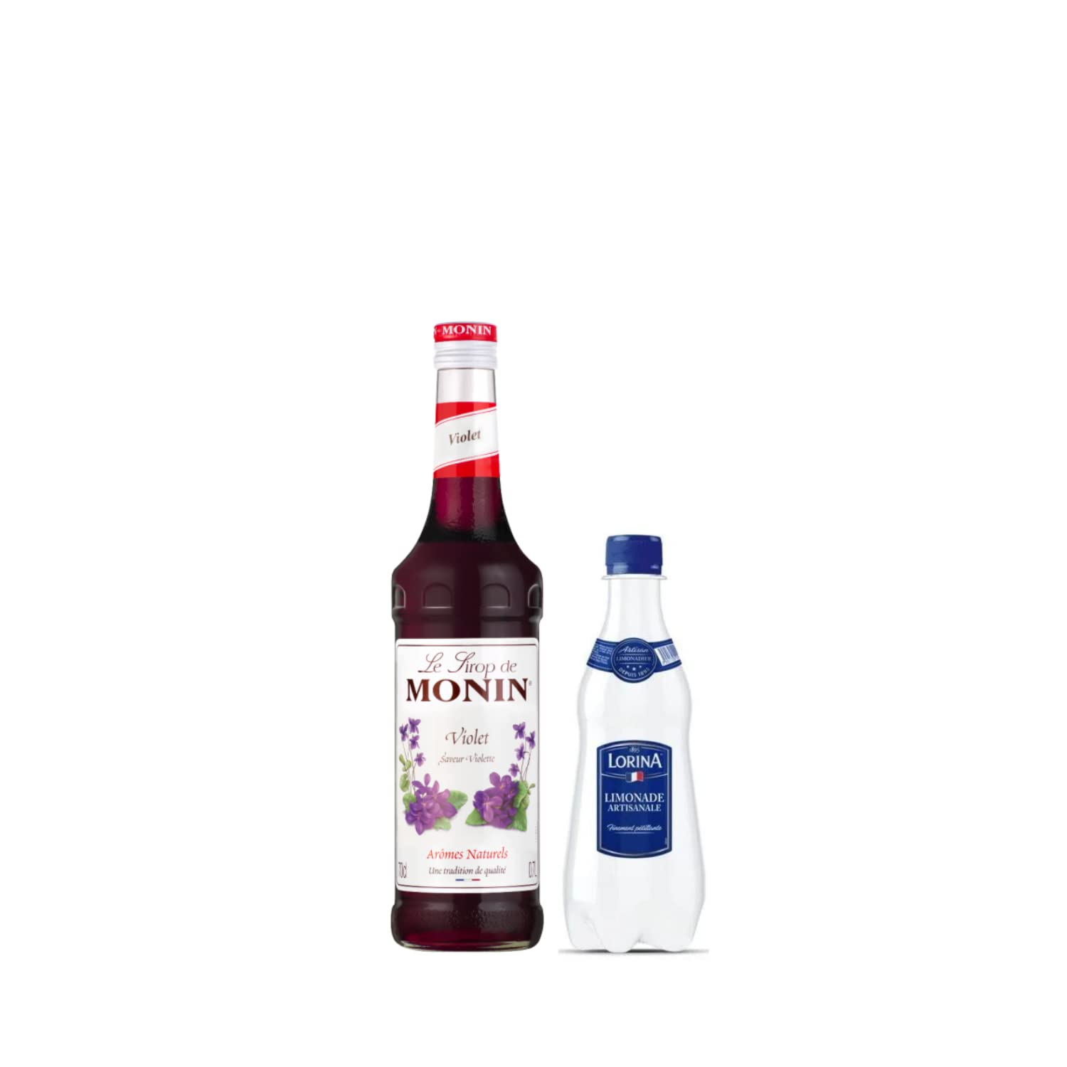 Set de almíbar y limonada: Almíbar - Violeta 70cl – Limonada Lorina (12x42cl)