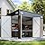 BinpLax 355 cu.ft Shed Premium Galvanized Steel Storage Sheds with Triple Doors 9.5x7.4 Ft Weatherproof Outdoor Utility Sheds, Dual Lock Lean to Shed for Mower, Bike, Generator, Garden Tools (Brown)
