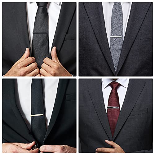 Wynameleri Tie Bars Clips 8 Pcs, 1.6 Inches Business Shirt Necktie Pin Pinch Clip Set For Men T0308024 #TOP5