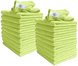 DCS Microfibre Cleaning Cloth, Yellow, Pack of 20, Large Size: 40x40cm. Super Soft Premium Streak Free Washable Cloth Duster for Kitchen , Bathrooms, Surfaces, Mirrors, Car, Motorbike