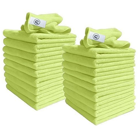 DCS Microfibre Cleaning Cloth, Yellow, Pack of 20, Large Size: 40x40cm. Super Soft Premium Streak Free Washable Cloth Duster for Kitchen , Bathrooms, Surfaces, Mirrors, Car, Motorbike Cover