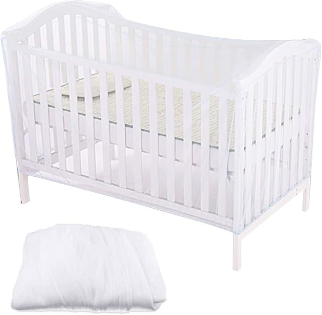 KBNIAN Mosquito Net Baby Cot Net 135x60 cm Travel Cot Mosquito Net Portable Cot Insect Net Fine Mesh Anti-Mosquitoes for Baby Cots Cribs Cot Bed Baby's Good Sleep - White