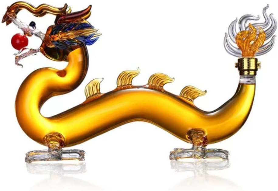 ガラス工芸の中空ドラゴンランワインボトルガラス工芸の水ギセルの個性と創造性 (750ml)