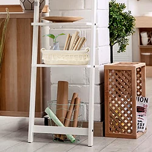 HOSROOME Small Cotton Rope Woven Basket Toilet Paper Baskets for Organizing Decorative Basket for Boho Decor Small Storage Basket for Bedroom Nursery Livingroom Entryway,White - Thumbnail 5