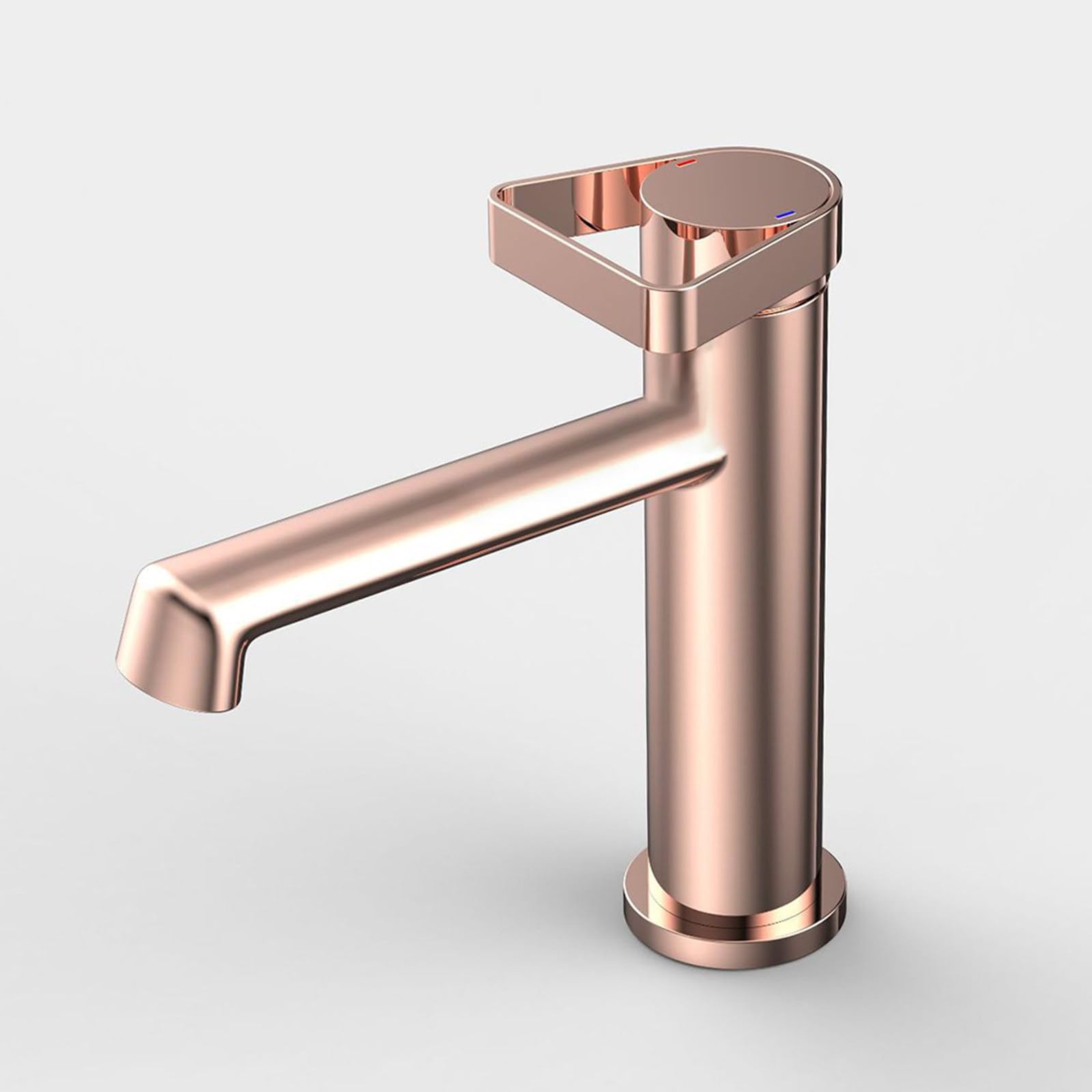Hcfyauis Rose Gold Bathroom Single Handle Single Hole Rv Lavatory Vessel Sink With Hot And Cold Water, Bathroom Washbasin Brass Utility Sink