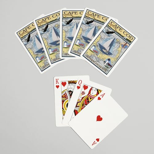 Lantern Press Baraja Poker Nautica Cape Cod Massachusetts 52 Cartas miniatura 7