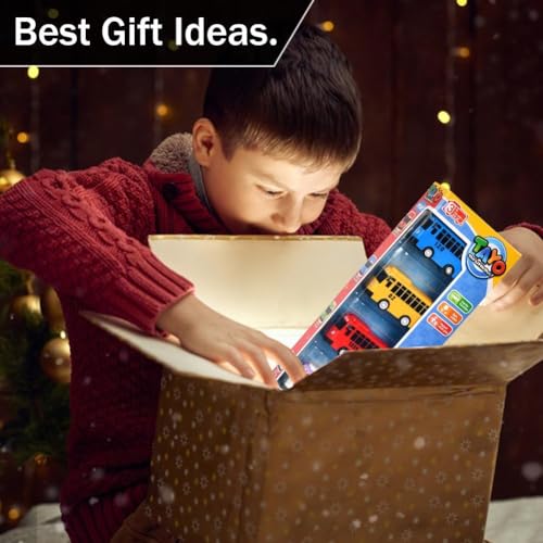 OPVXZAD 5pcs Mini Bus Spielzeug, Bus Modellauto Spielzeugautos Set, Kleine Schulbus Modellauto, Cartoon Schulbus Spielzeugautos für Freunde Lernspiel Geburtstagsparty