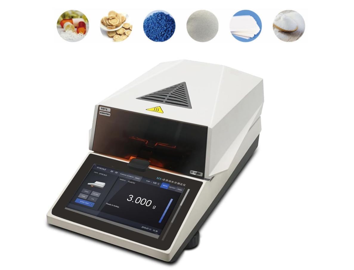 Halogen Heating Moisture Analyzer Halogen Moisture Analyzer with 0.0001g Accuracy Electromagnetic Force sensors Automatic Open Chamber Moisture Readability 0.001%