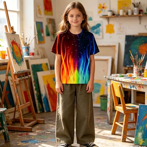 Image of LAIDIPAS Boys Girls 3D Graphic T-Shirt Short Sleeve Tops Tees 6-16 Years