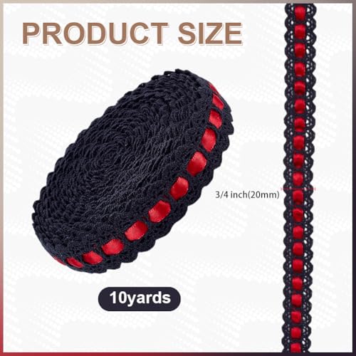 Ruban de dentelle noire 9 mètres accessoire mercerie scrapbooking et customisation