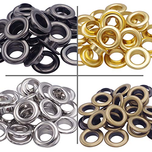 Wolfride 80064GJ0026 Brass Grommet Kit 10Mm 3/8 Inch Inside Diameter Canvas Grommet Kit Fabric Grommet Kit Tarp Eyelet Kit 100 Sets thumb #2