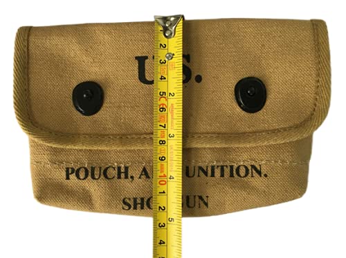 Us Wwii Canvas Shotgun Shell Ammunition Pouch Marked Khaki #TOP4