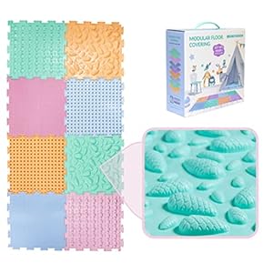 Ortodon Baby Modular Mats Hypoallergenic Elastic PVC Non-Toxic Non-Smell Non-Slip 8 modules with Size 9.8 in x 9.8 in…