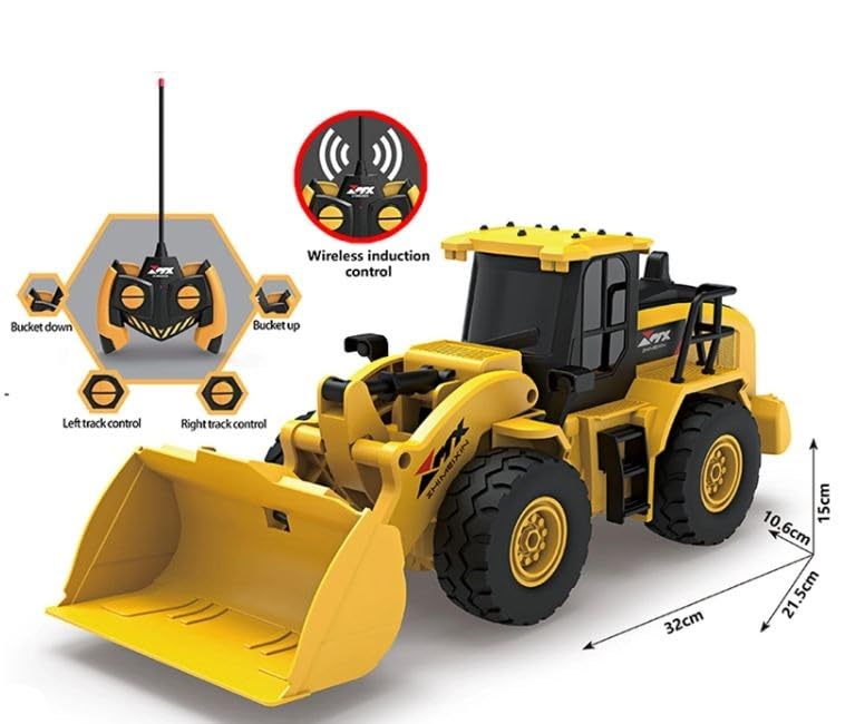 Image of Jack Royal Remote Control Bulldozer Rechargeable 6 Channel Full Functional Rc Truck Tractor 2.4G Toy Construction Truck with Lights & Sound