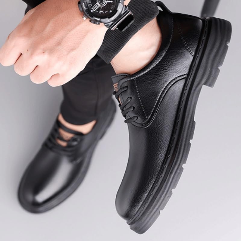 Men's Oxford Formal Fashion Luxury Dress Retro Shoes Round Toe Comfortable Lug Sole Non-Slip Lace-Up Dress Shoes2