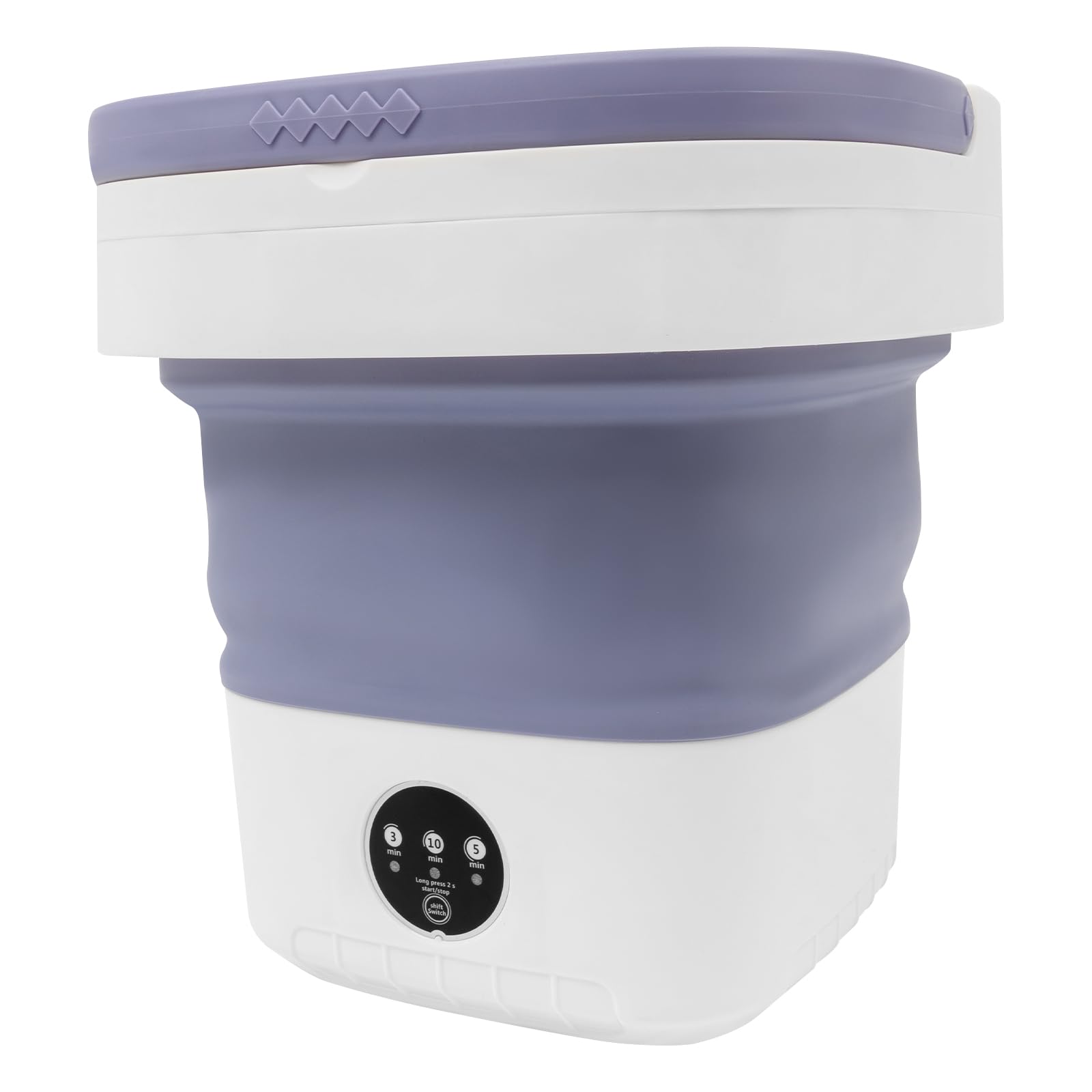 Lavatrice portatile da 12 l, mini lavatrice pieghevole con scolapiatti, Lavatrice portatile da campeggio con grande capacità per appartamenti, dormitori e camper, viola