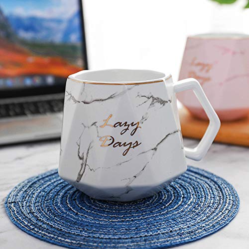 TFWell Novelty Coffee Mug Ceramic Travel Mug Tea Cup Porcelain Coffee Mugs for Office and Home Lovers 14 oz White