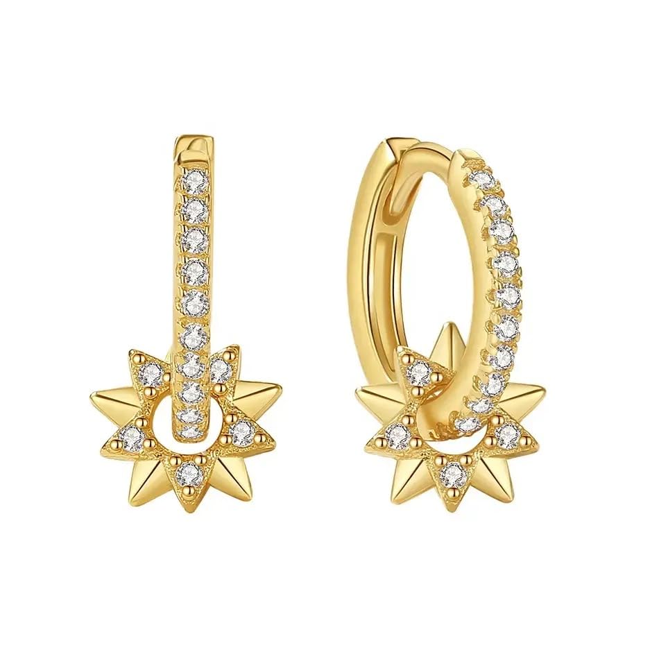 CAITLYNMINIMALISTPave Huggie Classic Hoop | Lightweight Drop Dangle Charm Mini Huggie Hoop Earrings for Women Gift for Her