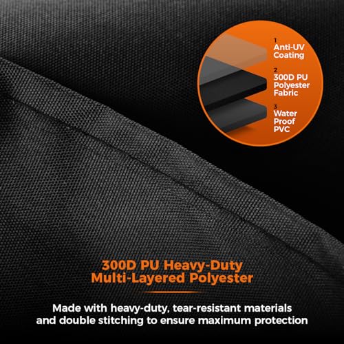 Tower Feuerschalenabdeckung - Strapazierfähige, wasserdichte & Winddichte Outdoor-Holzkohlegrill-Abdeckung, UV-beständig, Schwarz (H63 x B67 x T60cm)