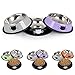 Legendog 3PCS Pet Bowl Stainless Steel Non-Skid Base Dog Bowl Cat Bowl with 2 Food Scoop (Grey+Black+Purple)