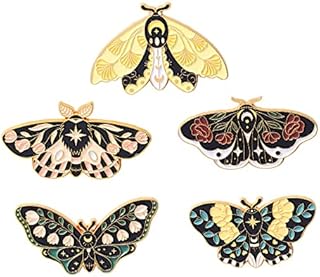5 Pieces Enamel Pins Butterfly Moth Backpack Pins Jackets Clothes Insect Girls Pins for Backpacks Cool Lapel Pin Steampunk Badge Small Pins for Women